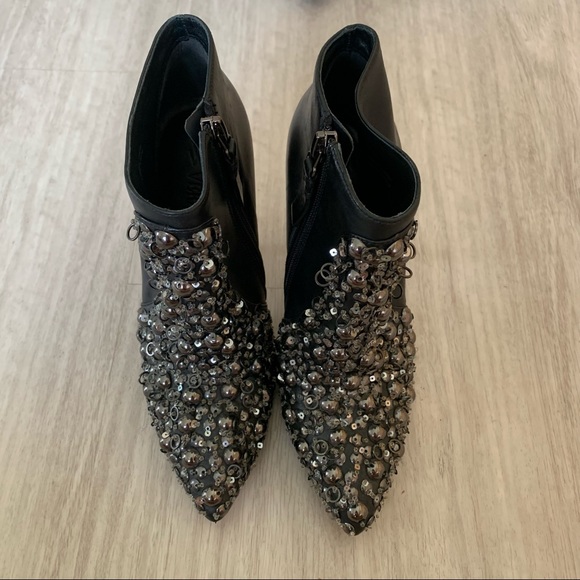 Vera Wang Beacon Jeweled Leather Bootie - Picture 7 of 13